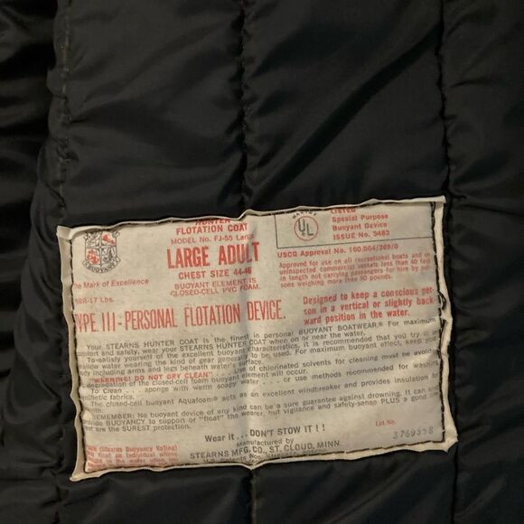 USCG Stearns Type III PFD Flotation Jacket Coat and Pants Float Aid FJ55 Green L - Picture 5 of 7